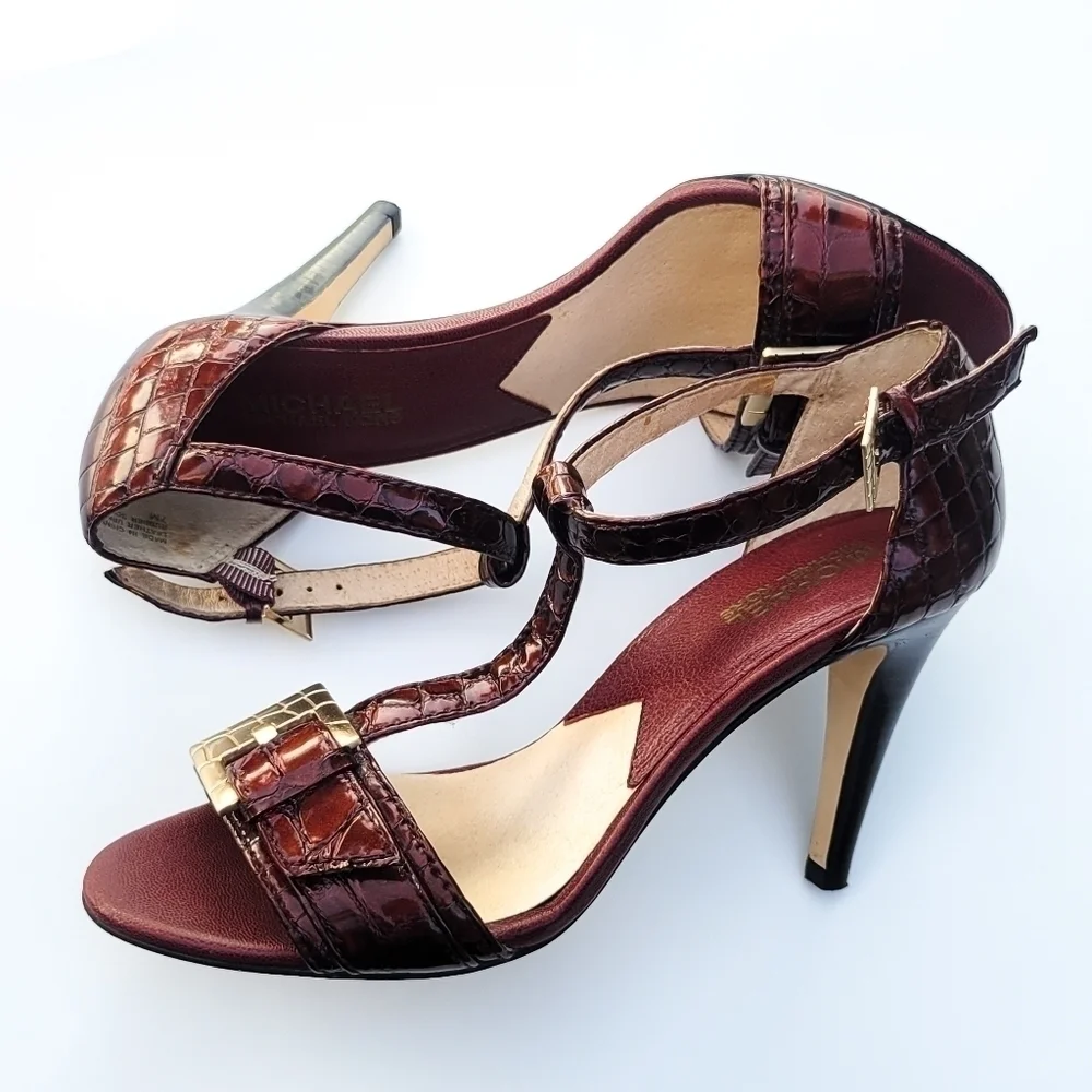 Michael Michael Kors patent maroon sandals